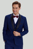 Load image into Gallery viewer, Men&#39;s Navy 3-piece One Button Slim Fit Formal Suits