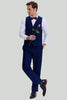 Load image into Gallery viewer, Men&#39;s Navy 3-piece One Button Slim Fit Formal Suits