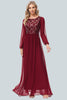 Load image into Gallery viewer, Sparkly V-Neck Sequins Burgundy Long Formal Dress with Sleeves