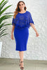 Load image into Gallery viewer, Plus Size Royal Blue Mother of The Bride Dress with Cape