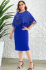 Load image into Gallery viewer, Plus Size Royal Blue Mother of The Bride Dress with Cape