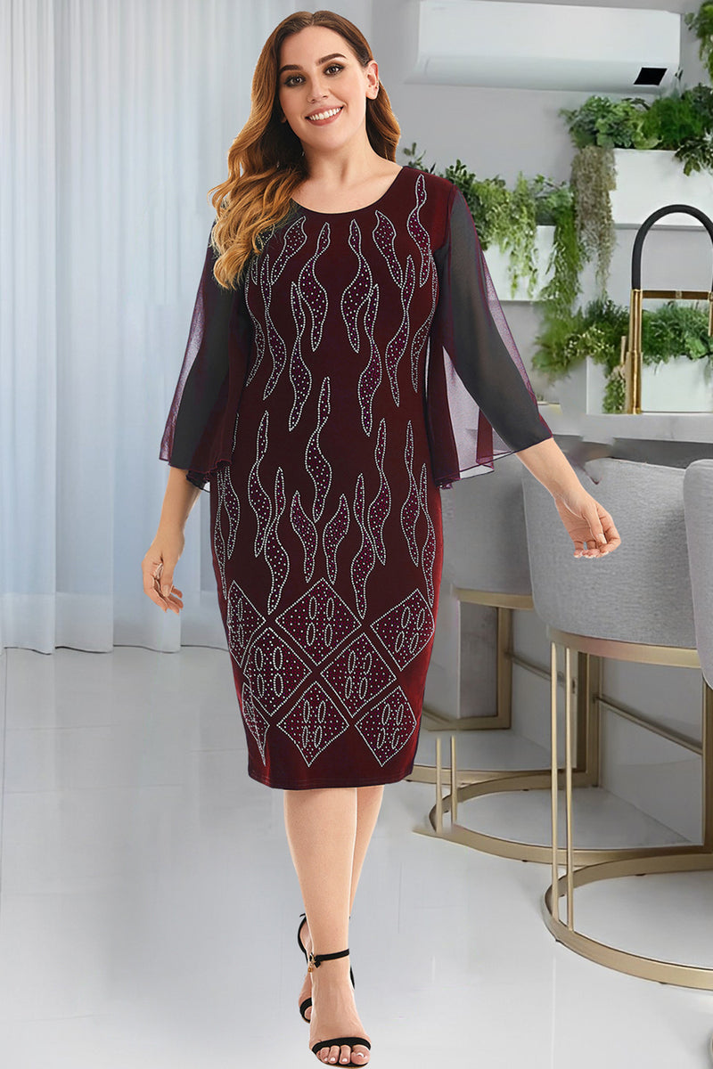 Load image into Gallery viewer, Plus Size Navy Mother of The Bride Dress with Beading