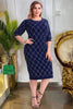 Load image into Gallery viewer, Plus Size Round Neck Purple Mother of The Bride Dress with Sleeves