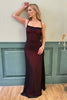 Load image into Gallery viewer, Black Red Spaghetti Straps Mermaid Long Formal Dress with Slit