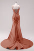 Load image into Gallery viewer, Sparkly Fuchsia Beaded Corset Formal Dress with Slit