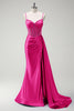 Load image into Gallery viewer, Sparkly Sage Mermaid Corset Beaded Long Formal Dress with Slit