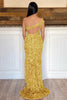 Load image into Gallery viewer, Sheath One Shoulder Orange Sequins Long Formal Dress