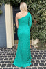 Load image into Gallery viewer, Golden One Shoulder Sequined Formal Dress