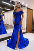 Load image into Gallery viewer, Sparkly Royal Blue Corset Mermaid Long Formal Dress with Slit