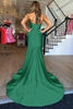 Load image into Gallery viewer, Dark Green Sweetheart Mermaid Long Formal Dress with Slit