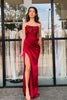 Load image into Gallery viewer, Floral Burgundy Corset Long Formal Dress with Slit