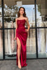 Load image into Gallery viewer, Floral Burgundy Corset Long Formal Dress with Slit