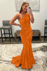 Load image into Gallery viewer, Coral Sequins Mermaid Long Formal Dress