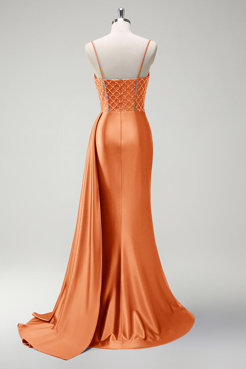 Load image into Gallery viewer, Sparkly Sage Mermaid Corset Beaded Long Formal Dress with Slit