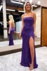 Load image into Gallery viewer, Sequins Spaghetti Straps Sheath Golden Formal Dress with Slit