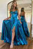 Load image into Gallery viewer, Sparkly Gold Metallic A-Line Pleated Long Formal Dress with Slit