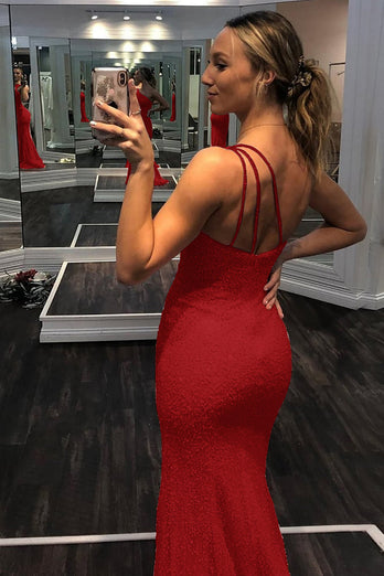 One Shoulder Sequins Mermaid Formal Dress with Slit