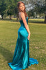 Load image into Gallery viewer, Peacock Green Sweetheart Long Formal Dress with Slit