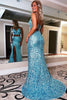 Load image into Gallery viewer, Two Piece Orange Sequins Mermaid Formal Dress with Slit