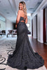 Load image into Gallery viewer, Black Spaghetti Straps Sequins Hollow-Out Mermaid Formal Dress