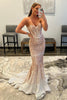 Load image into Gallery viewer, Rose Gold Sparkly Sequins Mermaid Long Formal Dress