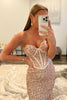 Load image into Gallery viewer, Rose Gold Sparkly Sequins Mermaid Long Formal Dress