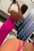 Load image into Gallery viewer, Hot Pink Spaghetti Straps Formal Dress With Slit