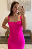 Load image into Gallery viewer, Hot Pink Satin Mermaid Formal Dress