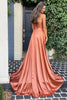 Load image into Gallery viewer, A Line Spaghetti Straps Blush Long Formal Dress with Split Front