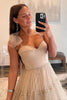 Load image into Gallery viewer, Princess Yellow A-Line Spaghetti Straps Tulle Long Formal Dress with Bows