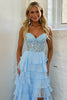 Load image into Gallery viewer, Fuchisa Sweetheart Corset Ruffled Formal Dress with Slit