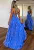 Load image into Gallery viewer, Fuchisa Sweetheart Corset Ruffled Formal Dress with Slit