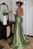 Load image into Gallery viewer, Glitter Mermaid Silver Long Corset Formal Dress with Slit