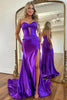 Load image into Gallery viewer, Purple Mermaid Sweetheart Long Formal Dress with Slit