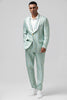 Load image into Gallery viewer, Mint Shawl Lapel 2 Piece Jacquard One Button Men&#39;s Prom Tuxedo