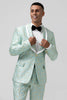 Load image into Gallery viewer, Mint Shawl Lapel 2 Piece Jacquard One Button Men&#39;s Prom Tuxedo