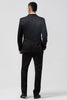 Load image into Gallery viewer, Dark Blue 3 Piece Peak Lapel Jacquard One Button Men&#39;s Prom Tuxedo