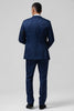 Load image into Gallery viewer, Dark Blue 3 Piece Peak Lapel Jacquard One Button Men&#39;s Prom Tuxedo