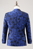 Load image into Gallery viewer, Royal Blue Jacquard Peak Lapel Men&#39;s Blazer