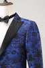 Load image into Gallery viewer, Royal Blue Jacquard Peak Lapel Men&#39;s Blazer