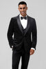 Load image into Gallery viewer, Black 3 Piece Shawl Lapel One Button Men&#39;s Formal Suits