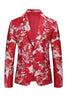 Load image into Gallery viewer, Red Floral Jacquard 2 Piece Men Formal Suits