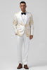 Load image into Gallery viewer, Champagne 2 Piece Peak Lapel One Button Jacquard Men&#39;s Prom Tuxedos