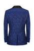 Load image into Gallery viewer, Royal Blue Jacquard One Button Shawl Lapel Prom Homecoming Blazer