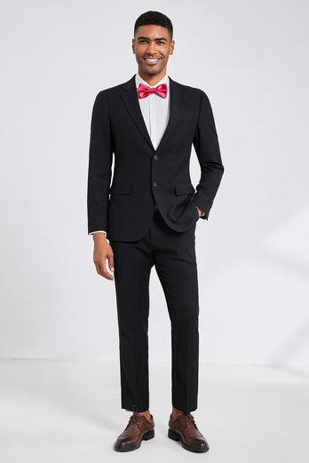 Black Notched Lapel Men Homecoming Suits