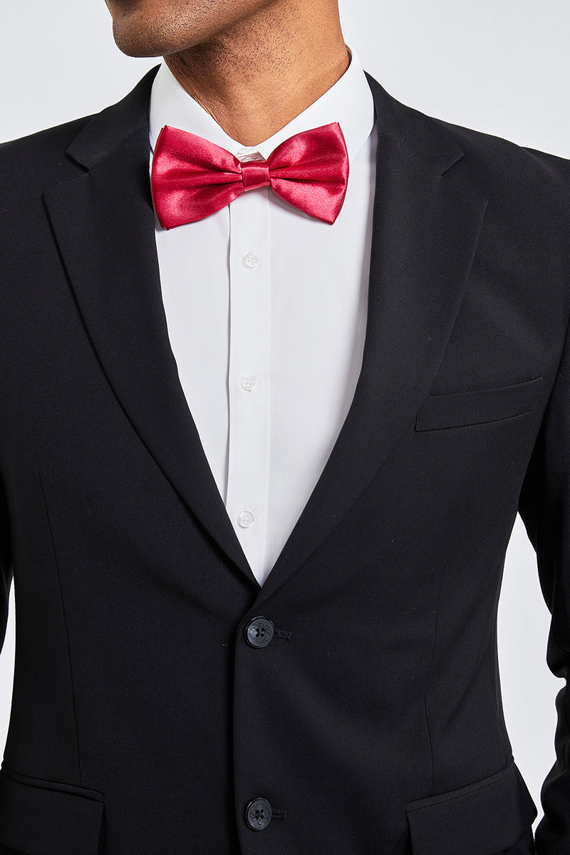 Load image into Gallery viewer, Black Notched Lapel Men Homecoming Suits