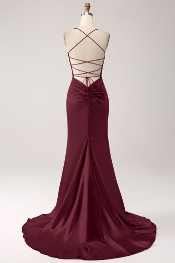 Blush Mermaid Spaghetti Straps Long Formal Dress