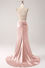 Load image into Gallery viewer, Blush Mermaid Spaghetti Straps Long Formal Dress