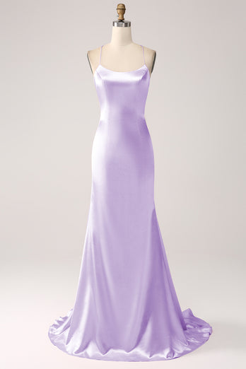 Eucalyptus Mermaid Satin Long Formal Dress