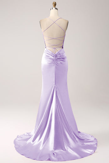 Eucalyptus Mermaid Satin Long Formal Dress